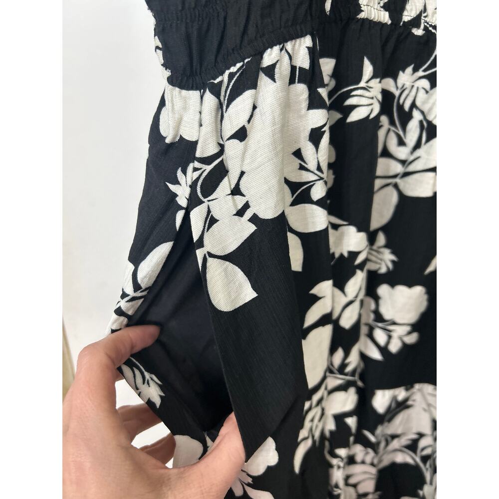 Bloomchic Cottagecore Floral Tiered Midi Dress Black White Pockets Plus NWT 2X - Picture 6 of 13